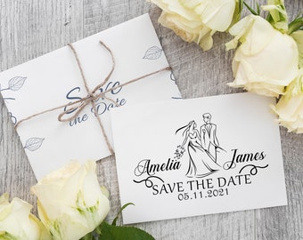 DelightArtNCraft‘Save The Date Self-Inking Rubber Stamp,Customized Wedding Stamp with Date,Favors Stamp for Wedding&Engagement all occations