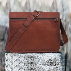 Leder Messenger Tasche, Handgemachte Leder Umhängetasche, Leder Umhängetasche Männer Frauen, Weihnachtsgeschenk Bild 6