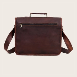 Cartable personnalisé sac messager en cuir véritable sac iPad sac à bandoulière pour femme cadeau pour homme sac de bureau travail cartable rustique image 3