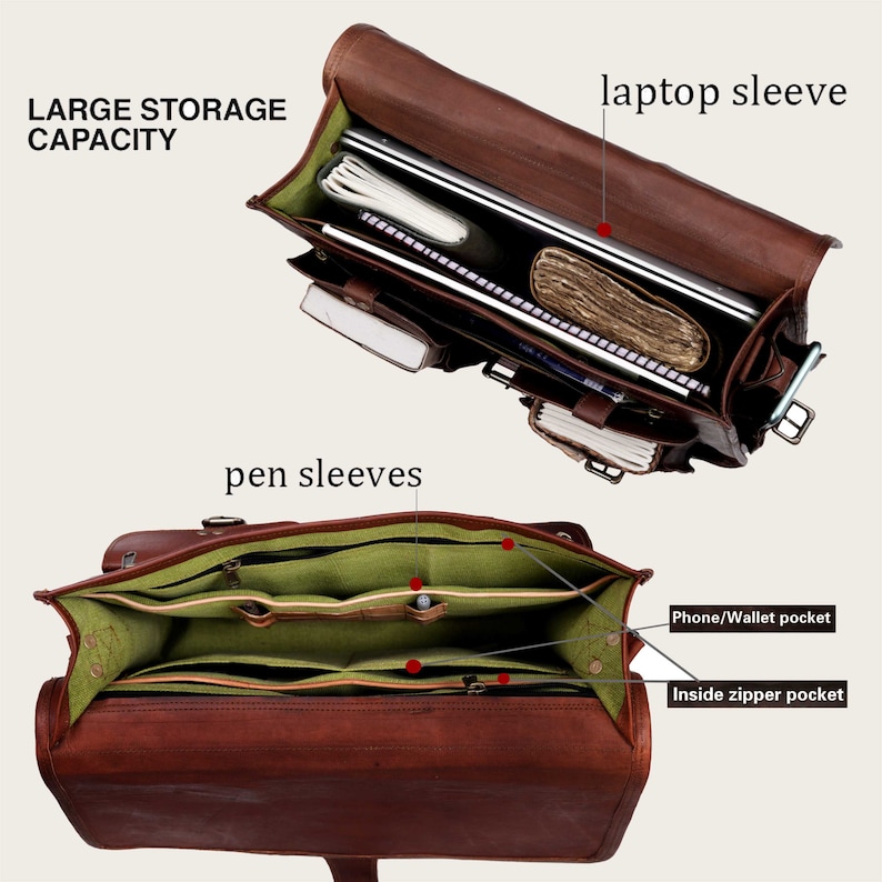 Personalized Handmade Leather Messenger Bag for Laptop Briefcase Best Computer Satchel Distressed Bag Christmas Gift men women image 2