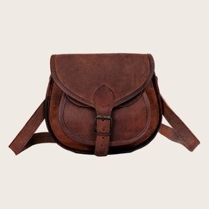 Sac à bandoulière en cuir pour femme de style vintage, véritable sac à bandoulière marron fait main, cadeau pour sa petite amie mère, cadeau de fête des mères image 8