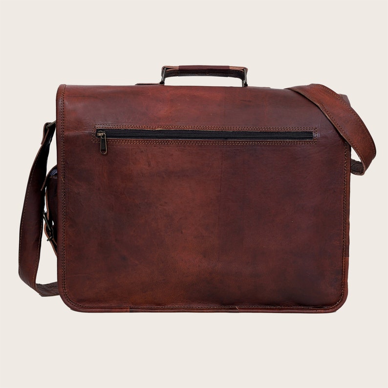 Men leather Bag Personalised Messenger Leather bag, laptop messenger bag, Distress Satchel Bag, Office Bag Work Briefcase Christmas Gift image 4