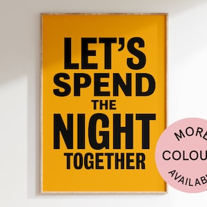 Let&#39;s Spend The Night Together | Rolling Stones Print | Typographic Poster | Rock&#39;n Roll | 60&#39;s Posters | A4 A3 A2 A1 | Stones | - gift