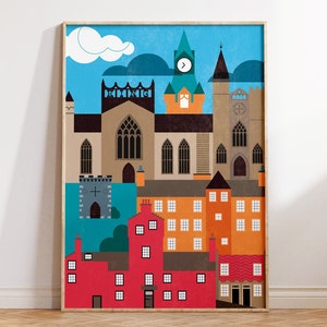 Dunfermline | City Skyline | Fife | Fife for Life | Scotland | Fife Art Print | Scotland Poster | Gift | A4 A3 A2 A1 | Scottish Print | rt