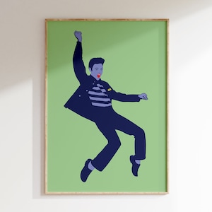 Póster de Jailhouse Rock / Arte mural de Elvis / Arte pop de Elvis / Retro / Música / A4 A3 A2 A1 / Arte de rock independiente sin marco / Regalo / Póster de Elvis / Arte