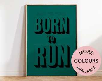 Póster de Born to Run / Bruce Springsteen / Arte de Bruce Springsteen / Póster de rock de los 70 / Póster de rock clásico / Póster tipográfico / Póster de concierto
