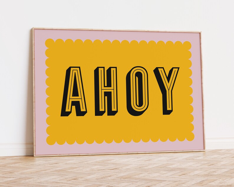 AHOY | Ahoy Print | Typographic Poster | Fun Quote Prints | Ahoy Y'all ...