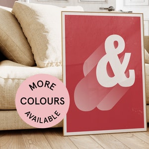 Arte mural con ampersand / Glifos / Póster tipográfico / Regalo / A1 A2 A3 A4 / Póster con ampersand / Arte con ampersand / Tipografía / Arte mural texturizado