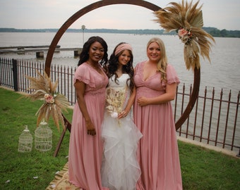 Rostfarbene Pampas und Palmen Wanddekor, Hochzeit Bogen Dekor, Hintergrund Dekor