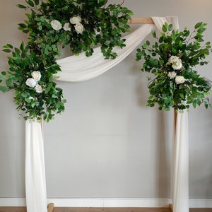 Fake Flowers Decor for Wedding - Lush Eucalyptus & Rose Arch Arrangement, Beautiful Wedding Backdrop or Fall Nuptial Accent