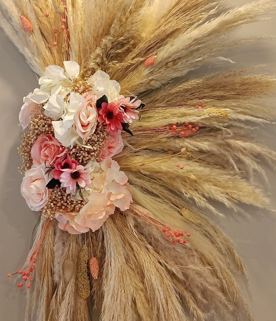 36'' Pink Pampas Grass Arrangement XL Wall Decoration Pampas Grass