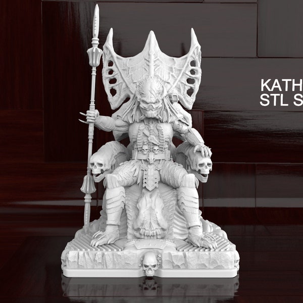 Predator on Throne 3D Druck STL Datei