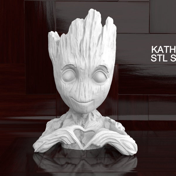 Baby Groot Heart 3D Print STL File