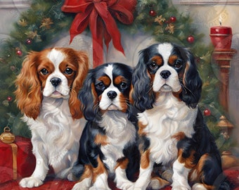 Cavalier King Charles Spaniels Dogs Pack of 10 Greeting Cards Standard Envelopes