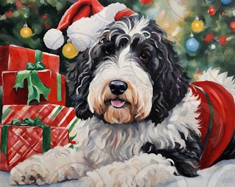 Bernadoodle Christmas Cards Pack of 10 Greeting Cards with Standard Envelopes