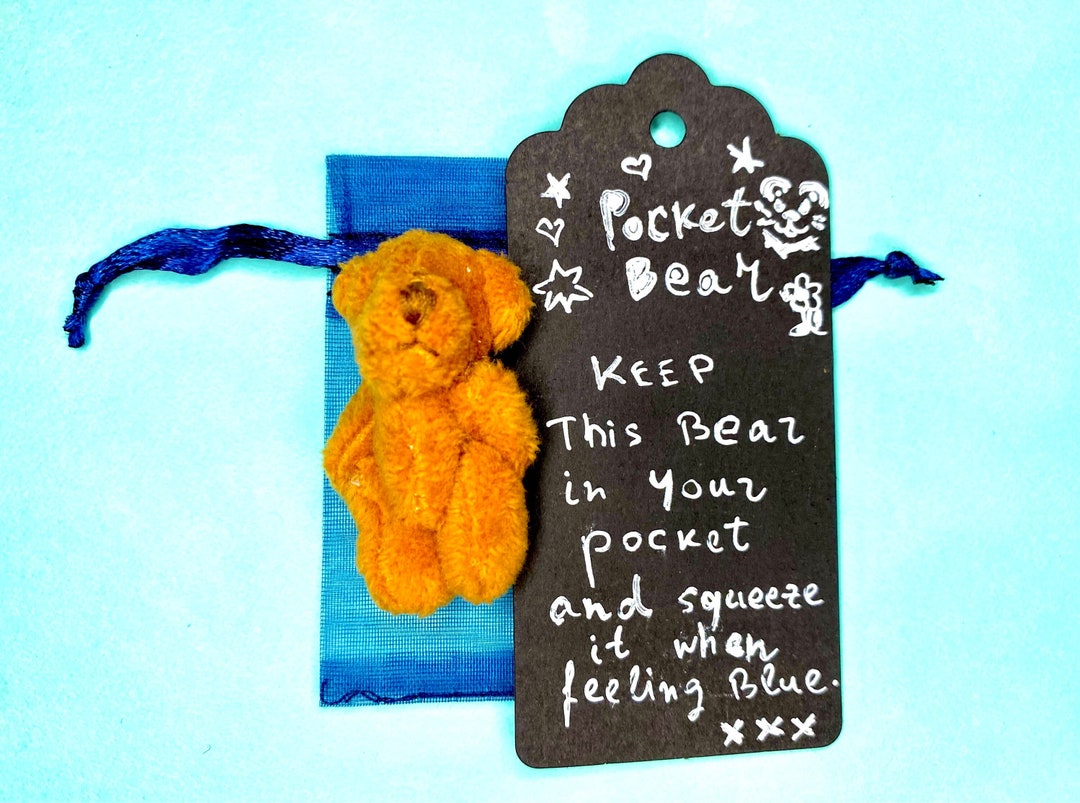 Little Pocket Bear Hug Gift Idea for Girl, Mental Health Gift, Thinking