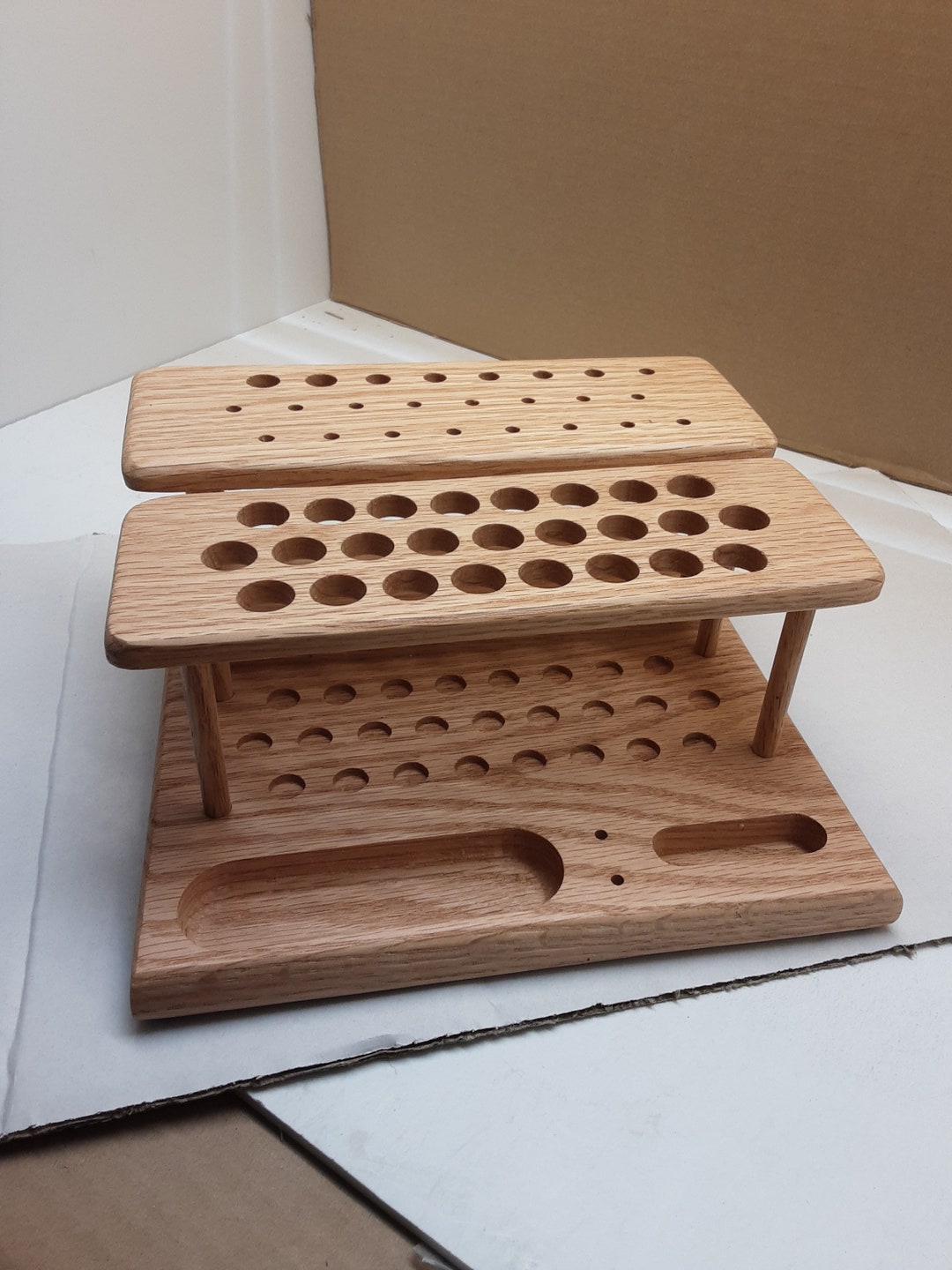 Oak Wood Crochet Needle Holder Etsy