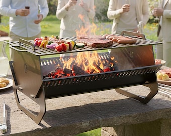 Abnehmbarer Grill, BBQ, Barbecue, Grill, CNC-Plasma, DXF, SVG, PDF. Digitales Produkt, kein physisches.