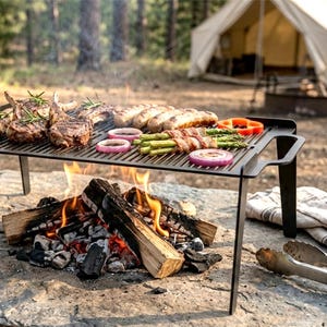 Griglia per barbecue rimovibile_03_D!Maker. CNC, plasma. dxf, svg, pdf. Articolo digitale, non fisico.