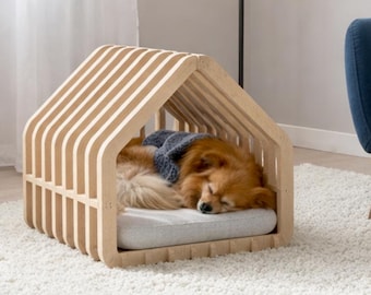 Pet house/bed for medium-sized pets (cat or dog). DXF files for CNC machining the house for your pet. Digital item, not physical.