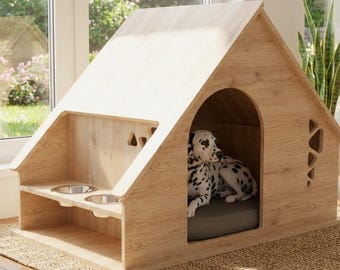 Middelgrote hondenbench. CNC-gefreesd, multiplex, DXF-bestand, digitaal product, geen fysiek product.