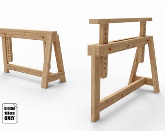 Easel 02. DIY, sawhorse, DXF, CNC, DIY. Plans. Blueprints. Digital item, not physical.