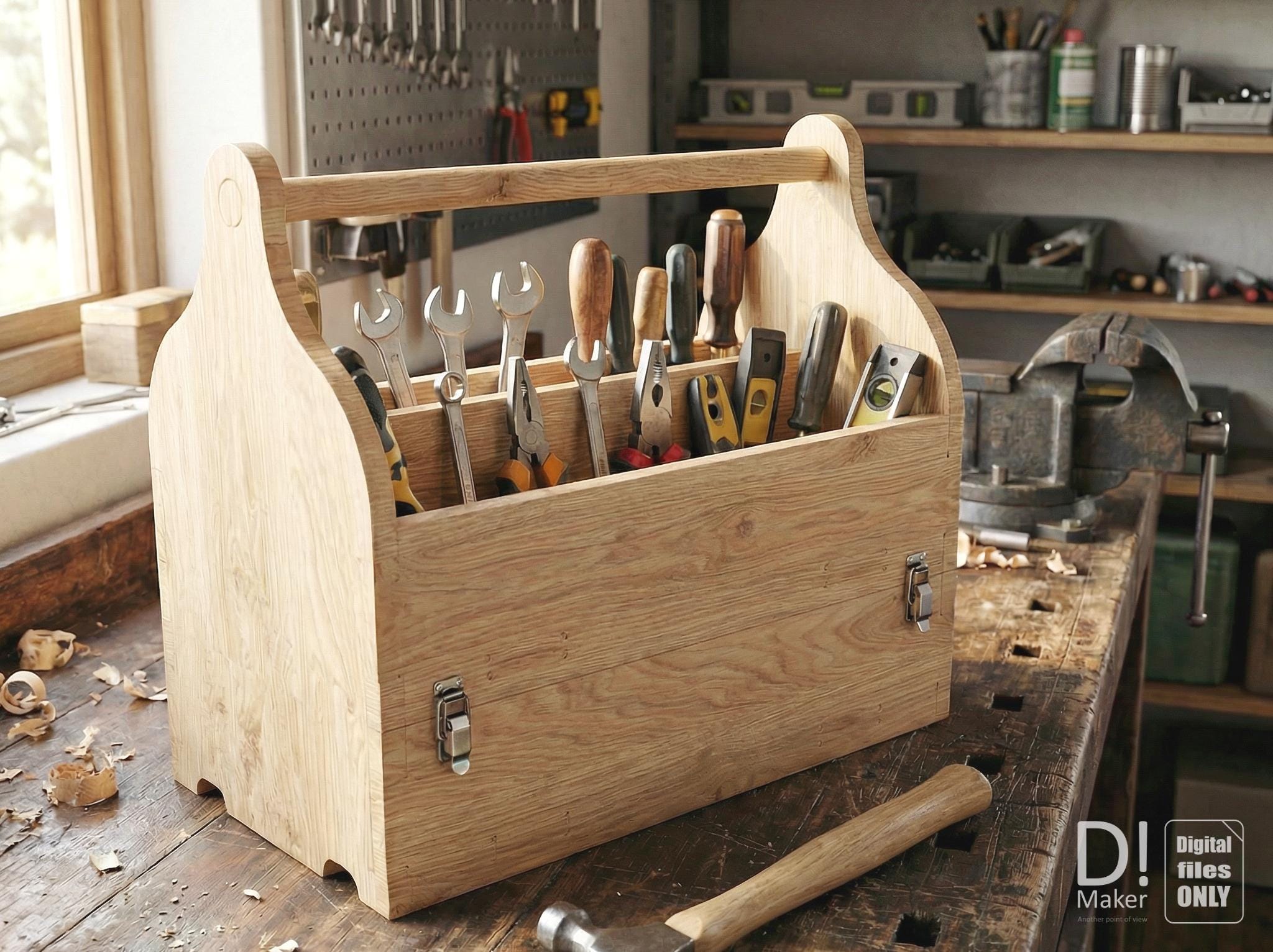 Stackable Vintage Toolbox, Two Boxes in One, Toolbox, CNC, Plywood