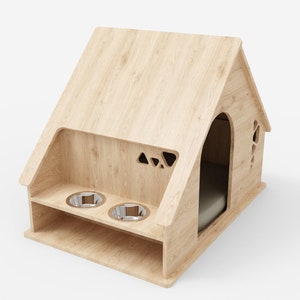 Middelgroot hondenhok. CNC, multiplex, DXF, digitaal item, niet fysiek.