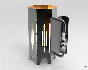 Charcoal barbecue starter, plasma, CNC, DXF, grill. Digital item, not physical.