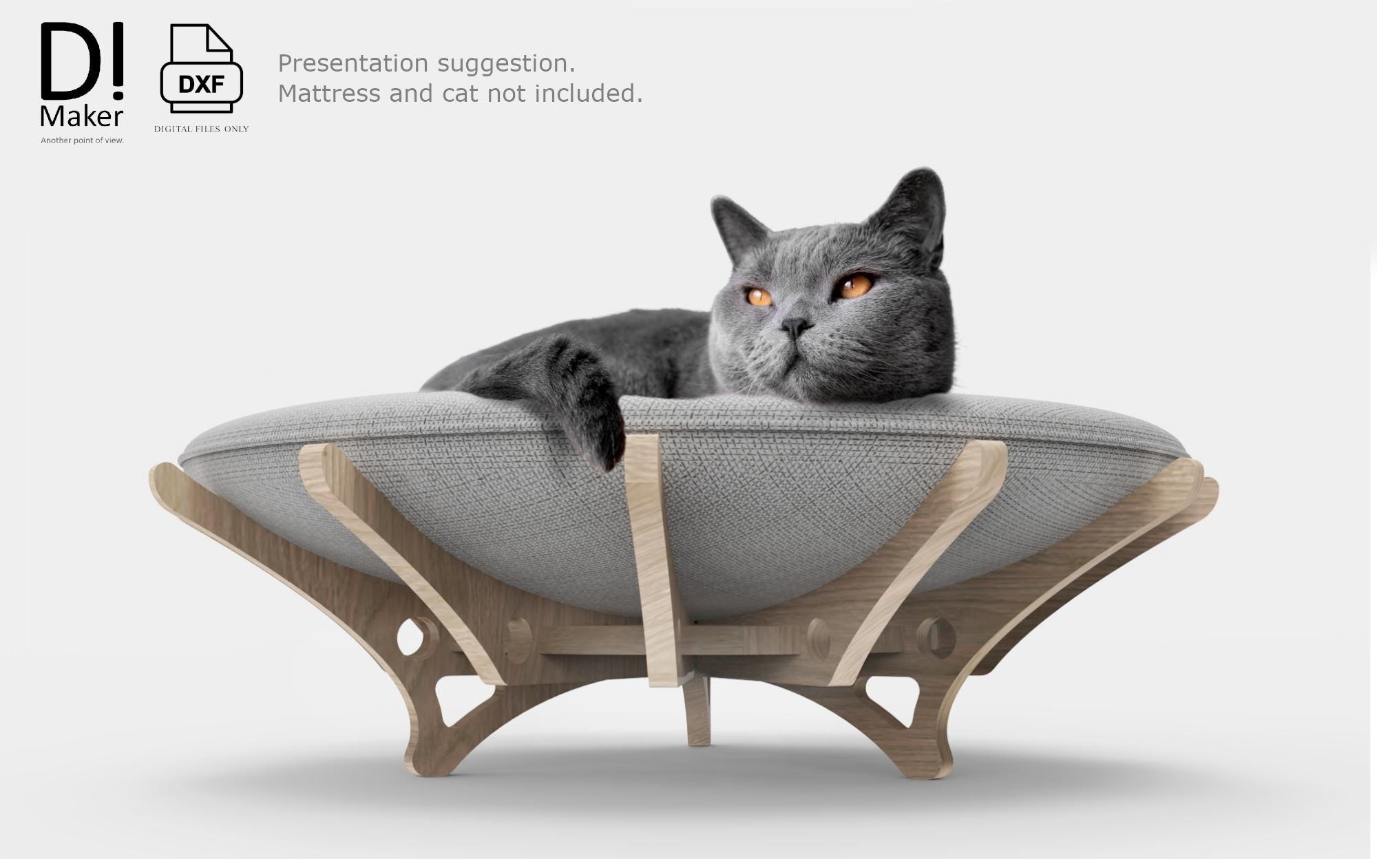 50cm (19.7") diameter cat bed, plywood, floor insulation, CNC cut dxf file. Digital item, not physical.