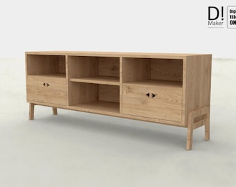 Cómoda con cajones y estantes. Archivo digital para cnc. DXF. Realizada en plywood de 18mm. Artículo digital. No es un objeto físico.