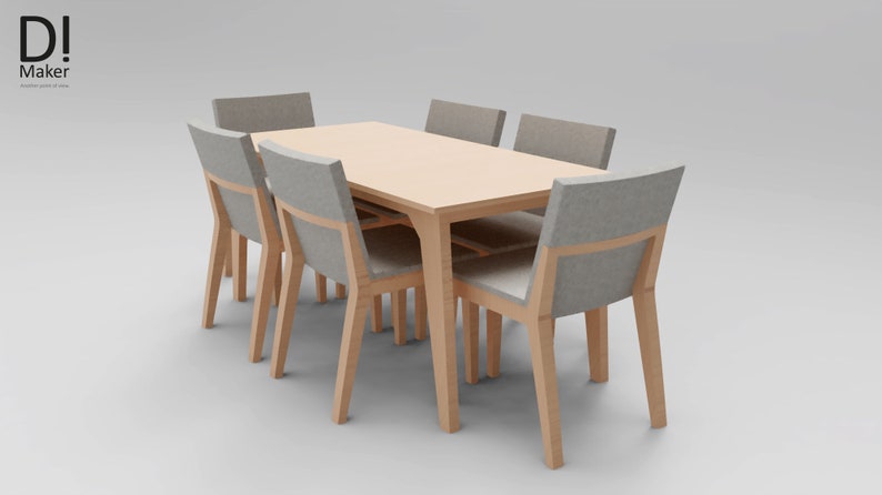 Dining table 03. DXF. Plywood, CNC, router. Diy. image 3