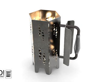 Charcoal BBQ starter, plasma, CNC, DXF, grill. Digital item, not physical.