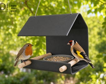 Comedero de pájaros. Archivo STL para impresión 3d. No es un objeto físico, es un archivo digital.