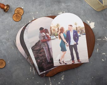 Photo Wedding Invitation with Picture, Gold Foil Cardstock Card