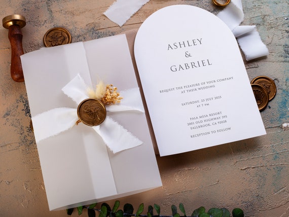 Paper Wedding Invitations With Jacket Elegant Wedding Invite