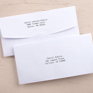 Enveloppes personnalisées avec retour et adresse de l'invité | Enveloppe blanche, impression d'adresses d'invités, impression d'adresse de retour, impression d'adresses de retour et d'invité