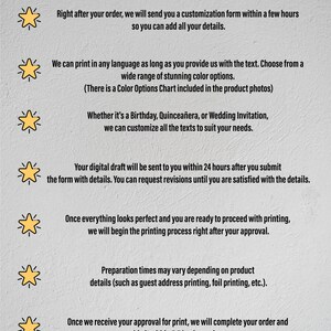 May include: A graphic titled "Order Processes" detailing the steps for ordering custom invitations. The text explains customisation, language options, and digital drafts. The Halya Wedding logo is displayed at the bottom of the image.