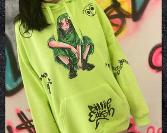 Anime Fangirl Neon Hoodie Fan Merch Concert Outfit