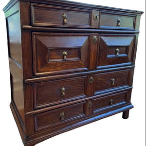18th Century English Oak Jacobean Chest of Drawers