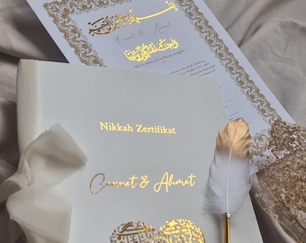 Edle DinA4 / Dina3 Nikah Nikkah Zertifikat | islamische Eheurkunde dini nikah belgesi Ehezertifikat