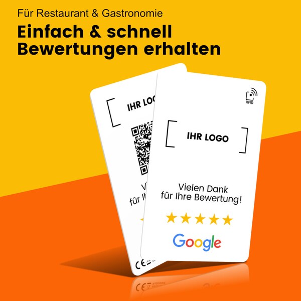 NFC Karte für Google Bewertungen für Restaurant / Gastronomie / Imbiss / Bar