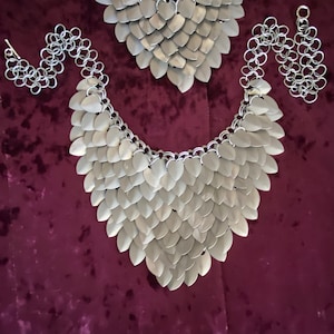 Galvanized Steel Scalemail Crossbody Shoulder Pauldron / Belt