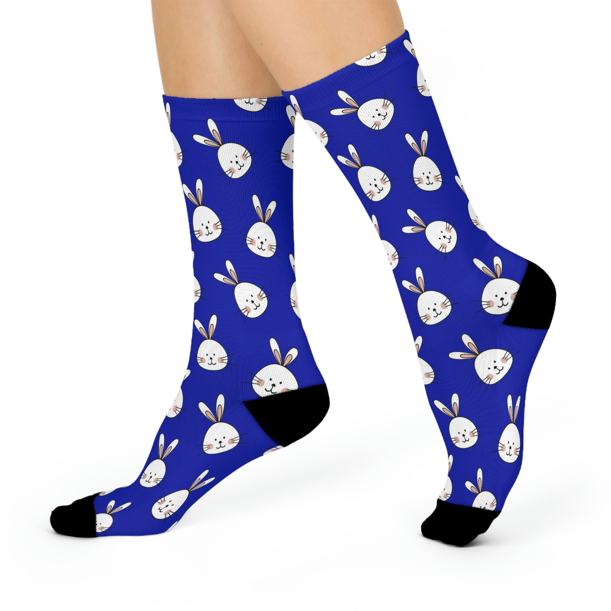 Easter Bunny Crew Socks (dark Blue) - Etsy