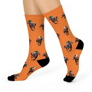 Race Horse and Jockey Crew Sock (Orange)