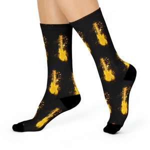 Calcetines de equipo de guitarrista de oro eléctrico - Regalos de músicos, Rock and Roll, Regalo de guitarrista, Temática musical, Profesores de música
