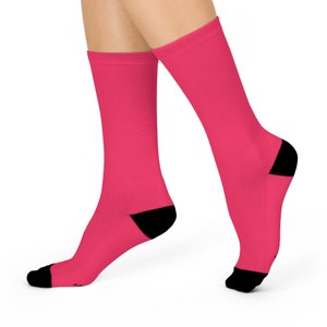 Magenta Crew Socks for Men and Women | Solid Dress and Casual | Polyester, Spandex, Nylon and Cotton Socks Designed & Manufactured in USA