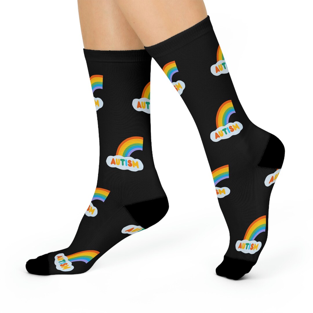 Autism Awareness Crew Sock (black) - Etsy