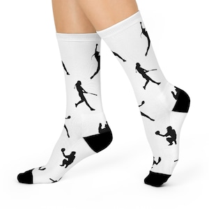 Silhouette Softball Crew Socks (White)