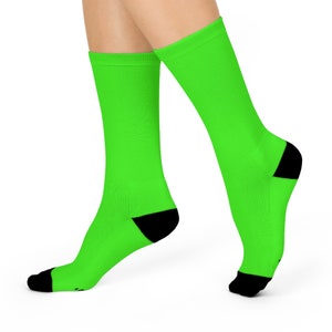 Light Green Crew Socks for Men and Women | Solid Dress and Casual, Polyester, Spandex, Nylon and Cotton Socks Designed & Manufactured in USA